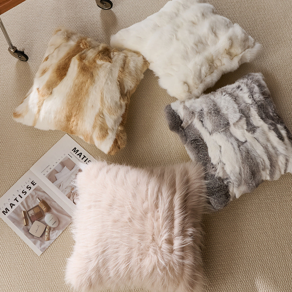 Luxury Faux Fur Pillow Cover with Insert