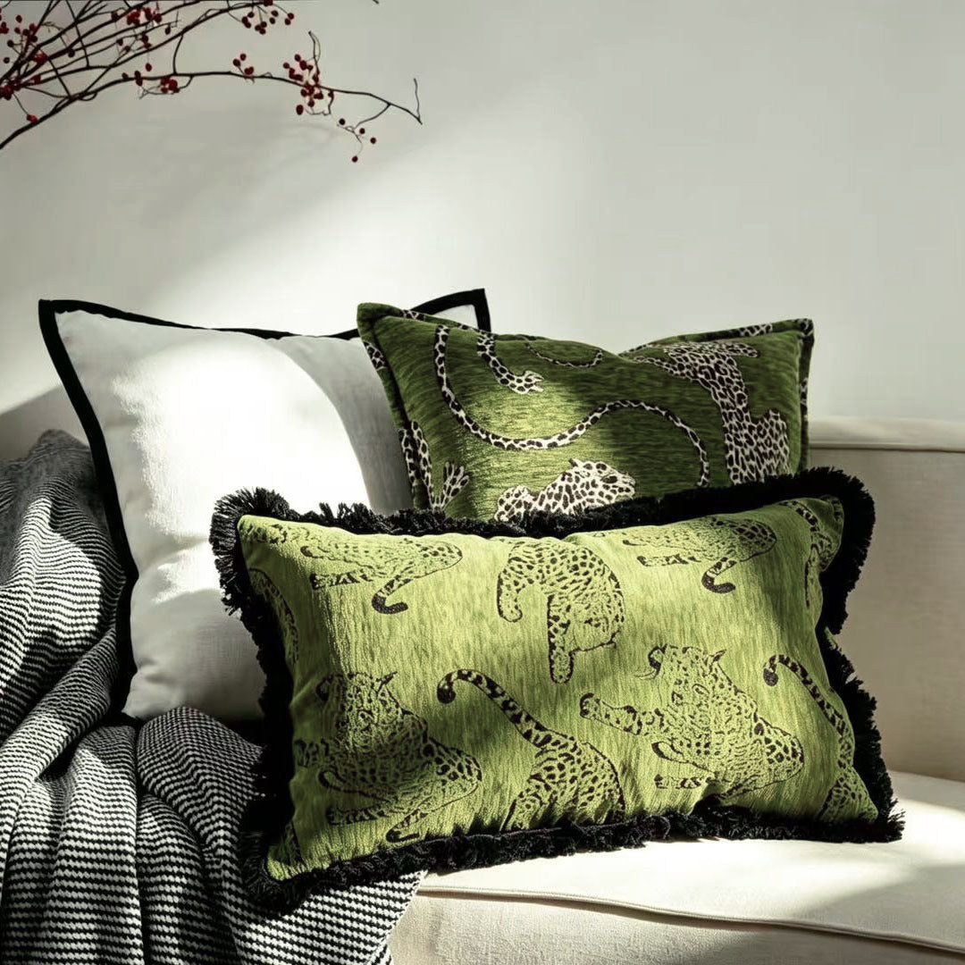 French Vintage Green Cushion Cover for Sofa Decorative Pillow Case