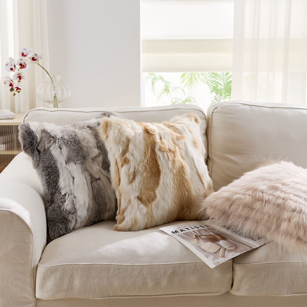 Luxury Faux Fur Pillow Cover with Insert